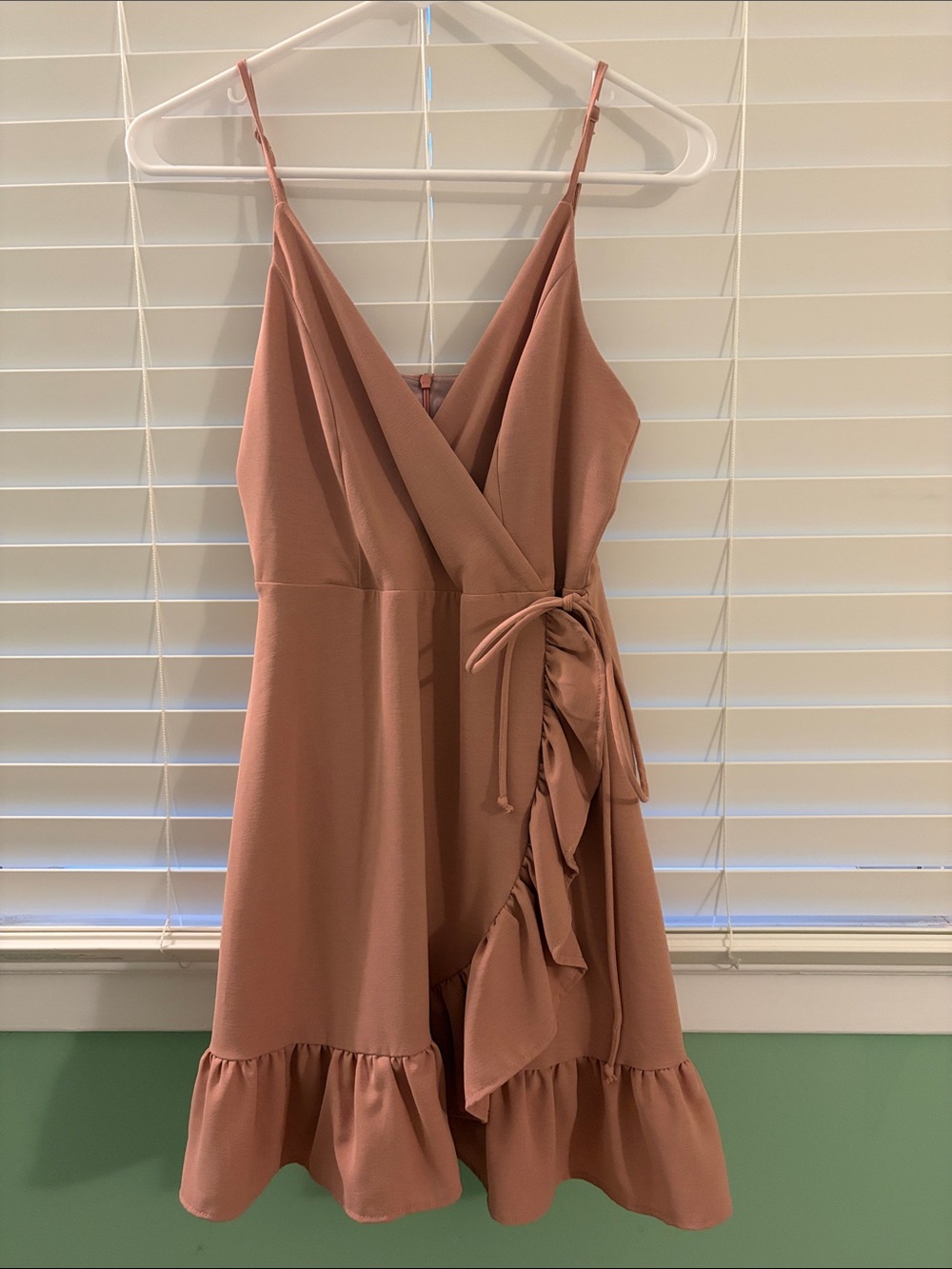 Altar'd State Mauve Pink Spaghetti-Strap Wrap Mini Dress